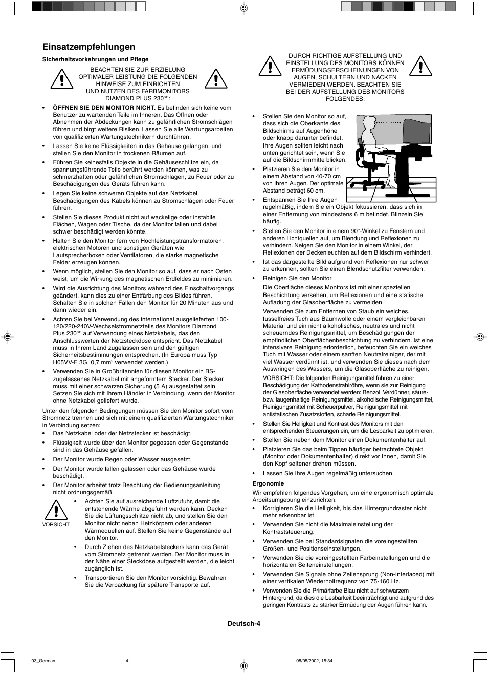 Einsatzempfehlungen | Mitsubishi Motors Diamond Plus 230 SB User Manual | Page 16 / 50
