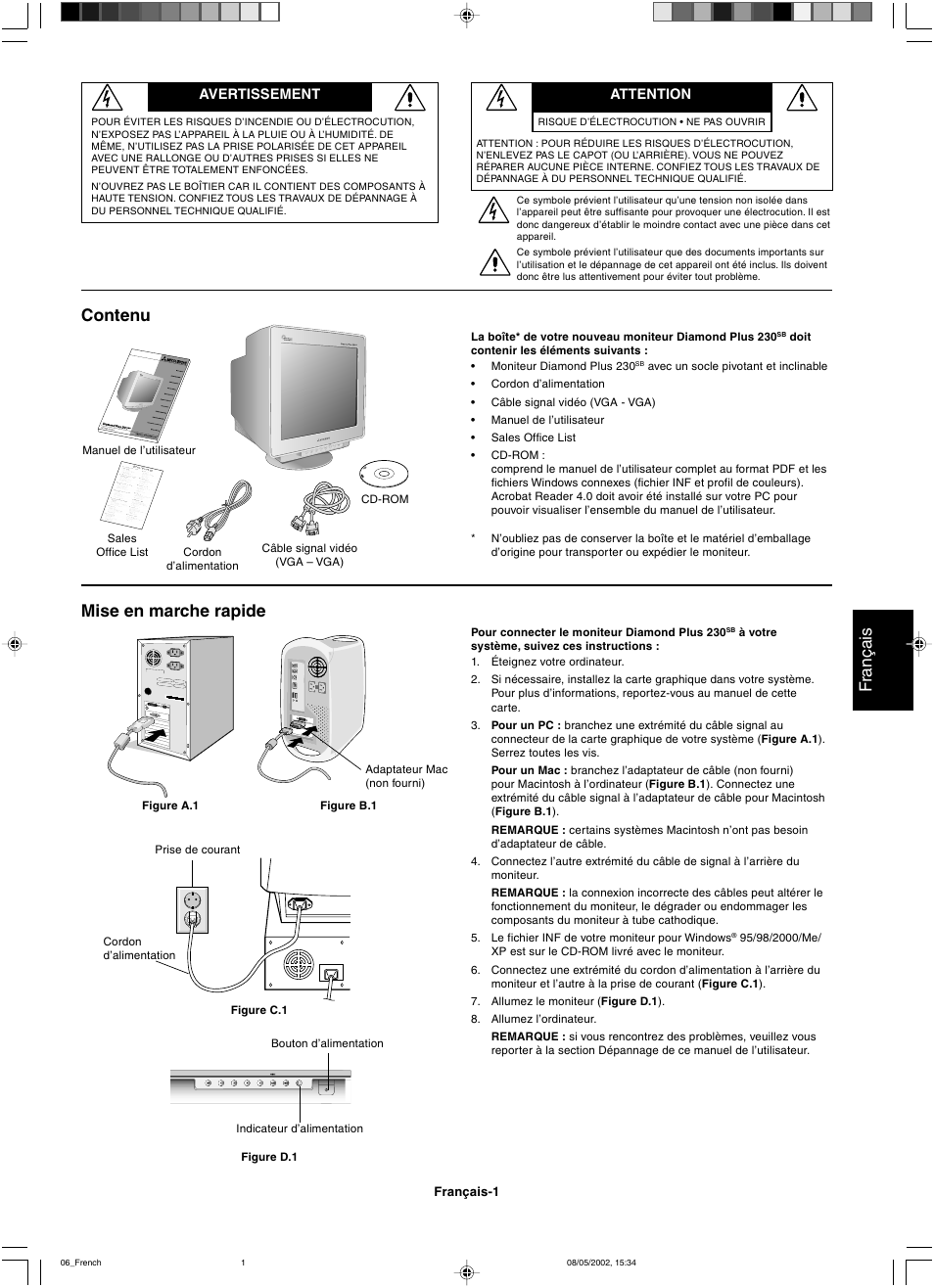 Contenu mise en marche rapide | Mitsubishi Motors Diamond Plus 230 SB User Manual | Page 25 / 50