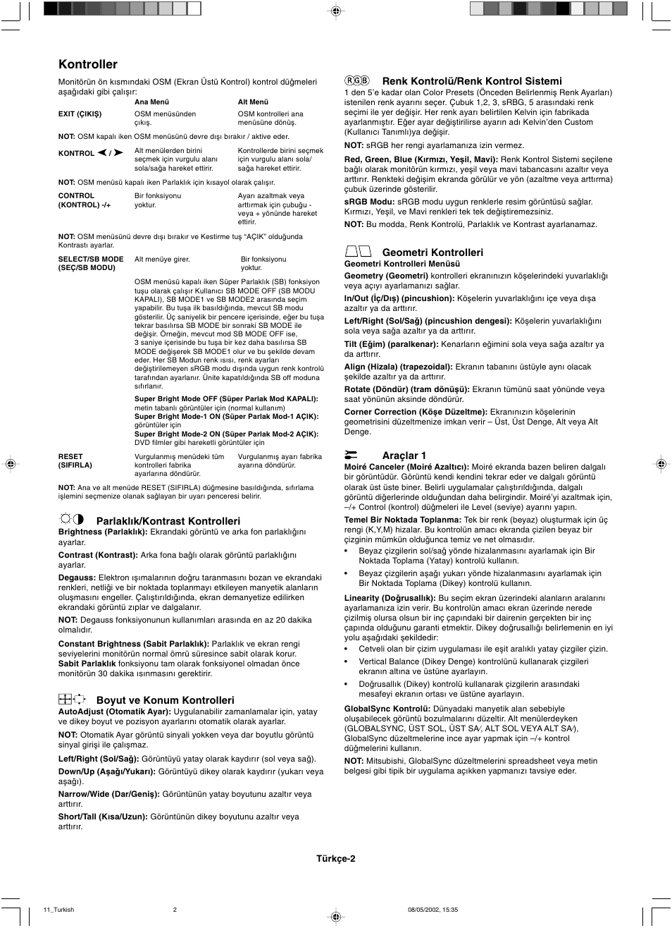 Kontroller | Mitsubishi Motors Diamond Plus 230 SB User Manual | Page 46 / 50