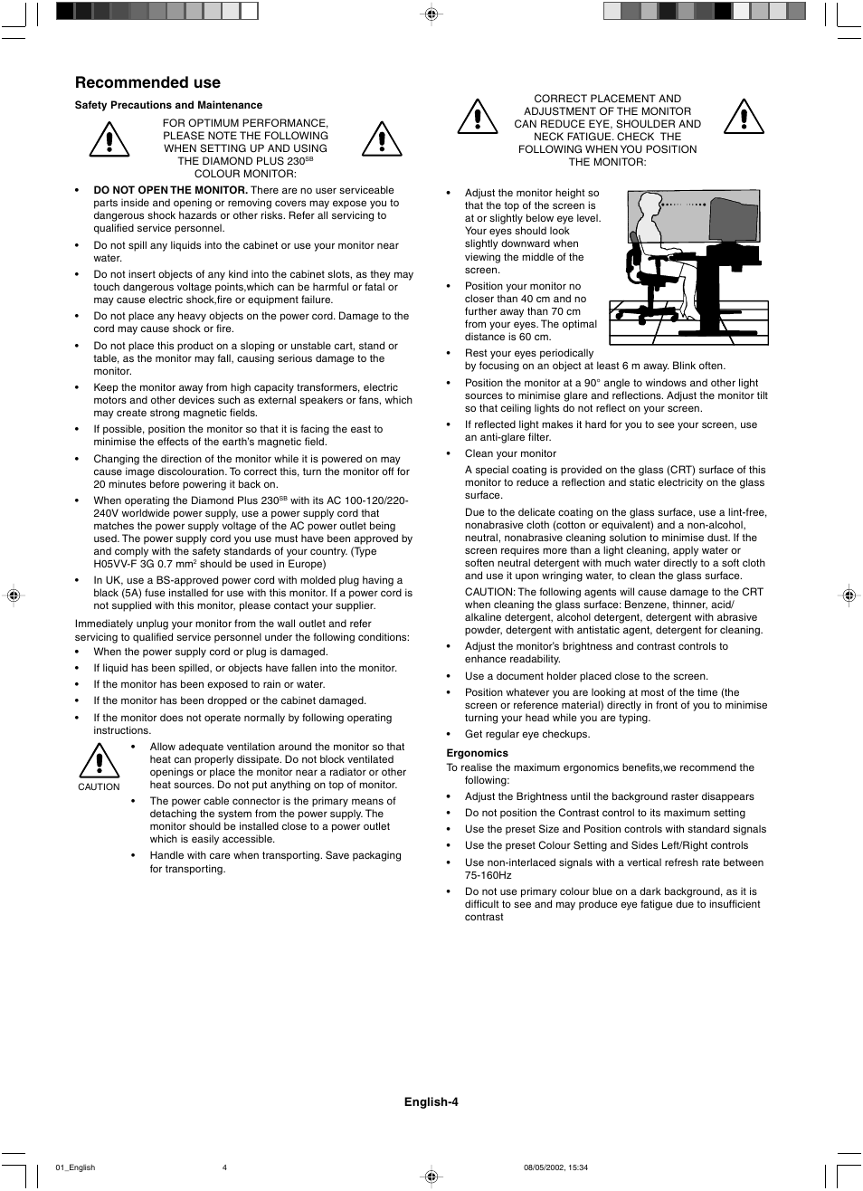 Recommended use | Mitsubishi Motors Diamond Plus 230 SB User Manual | Page 8 / 50