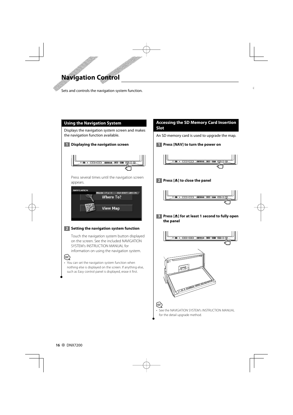 Navigation control | Mitsubishi Motors B64-3824-00/00 (MV) MZ360234EX (DNX7200ZM4) User Manual | Page 16 / 100