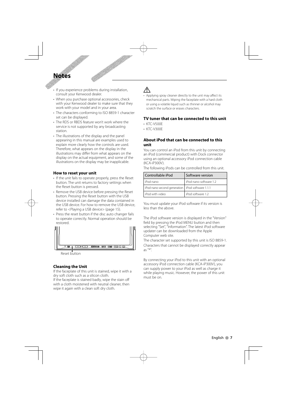 Mitsubishi Motors B64-3824-00/00 (MV) MZ360234EX (DNX7200ZM4) User Manual | Page 7 / 100