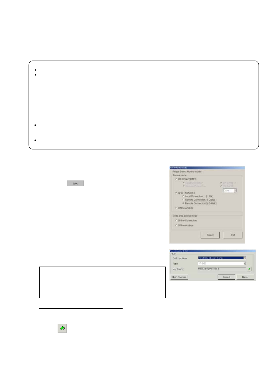 3 in case for remote connection (e-mail) | Mitsubishi Motors MN Converter User Manual | Page 16 / 69