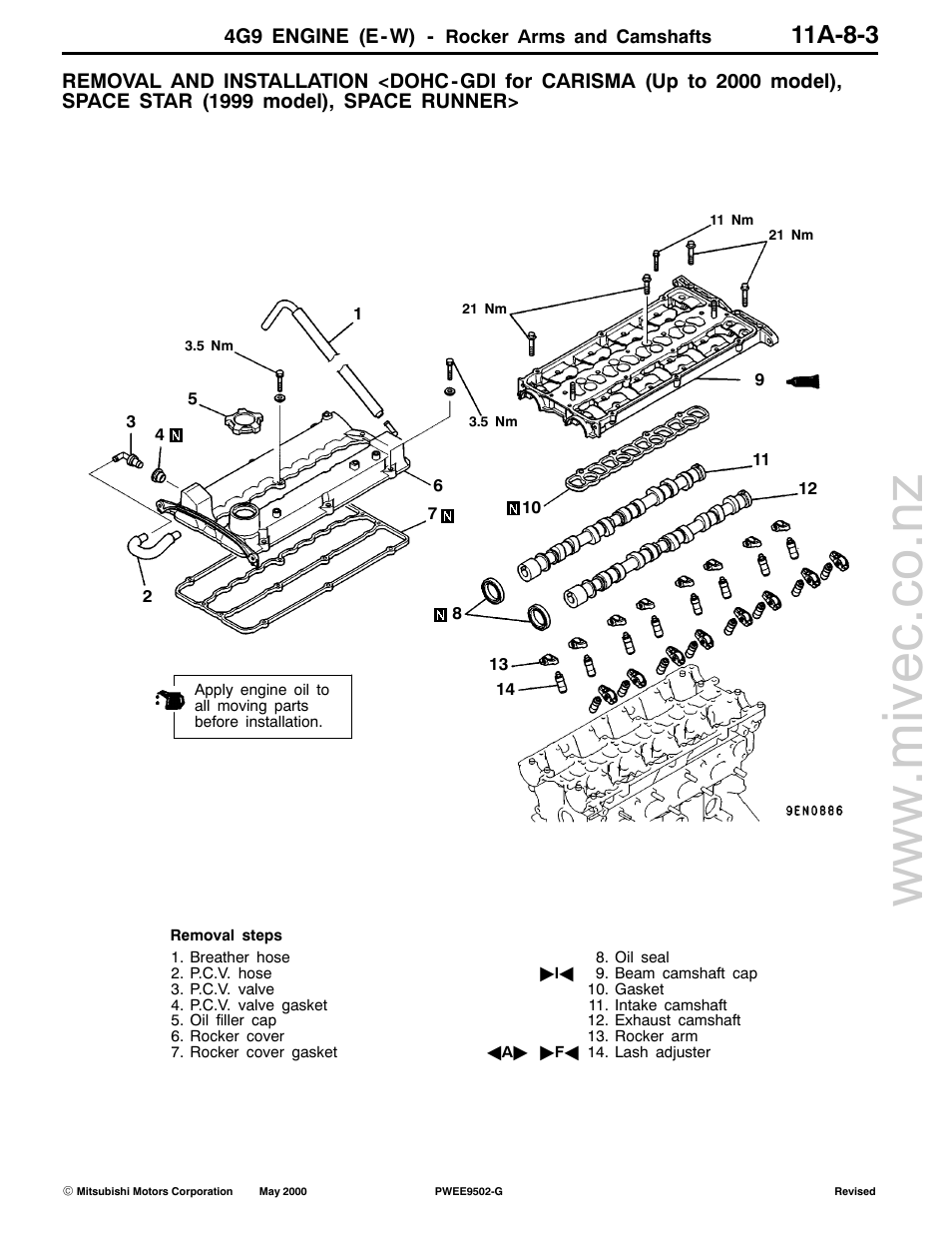 11a-8-3, 4g9 engine (e-w) | Mitsubishi Motors 4G9 User Manual | Page 102 / 171