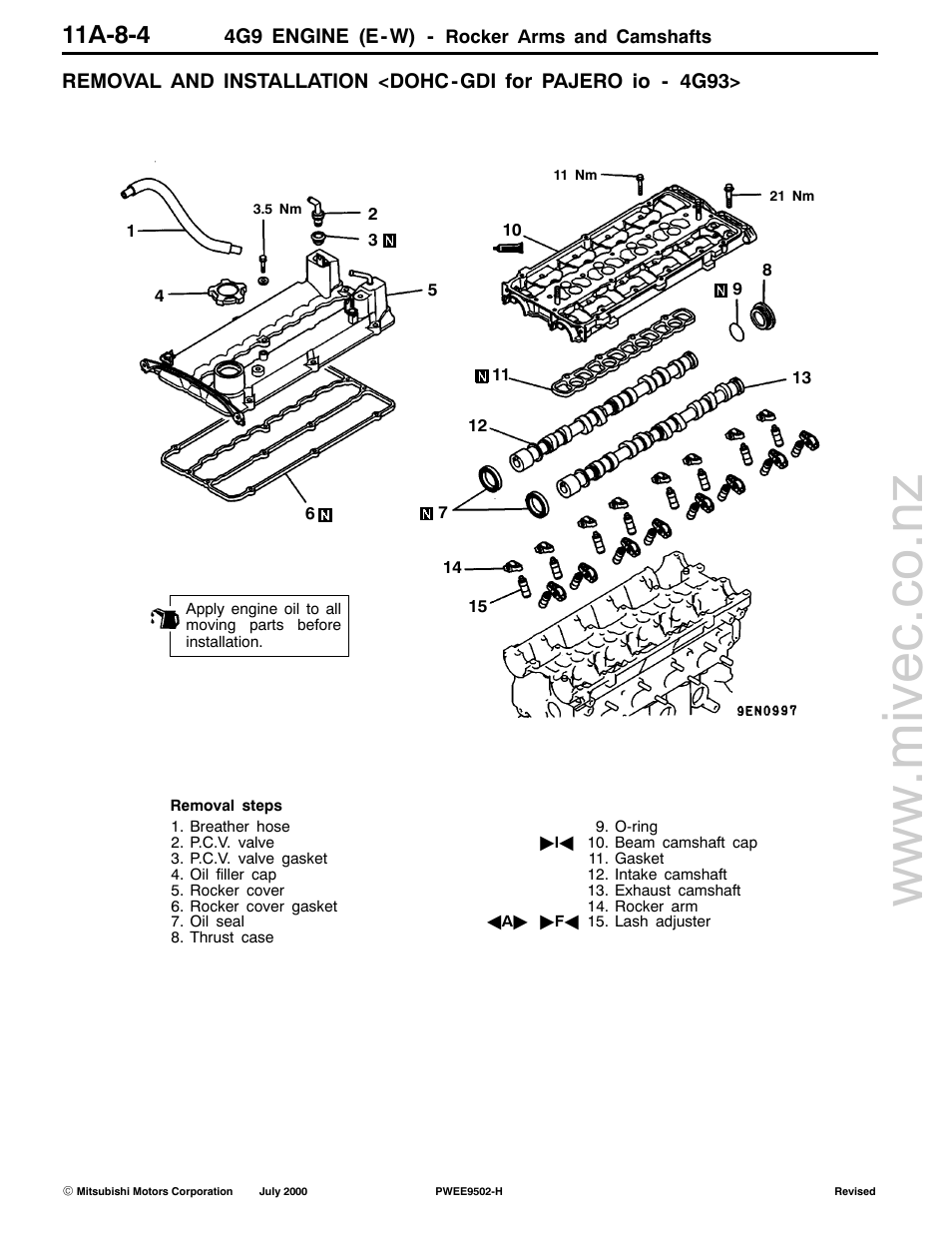 11a-8-4, 4g9 engine (e-w) | Mitsubishi Motors 4G9 User Manual | Page 105 / 171