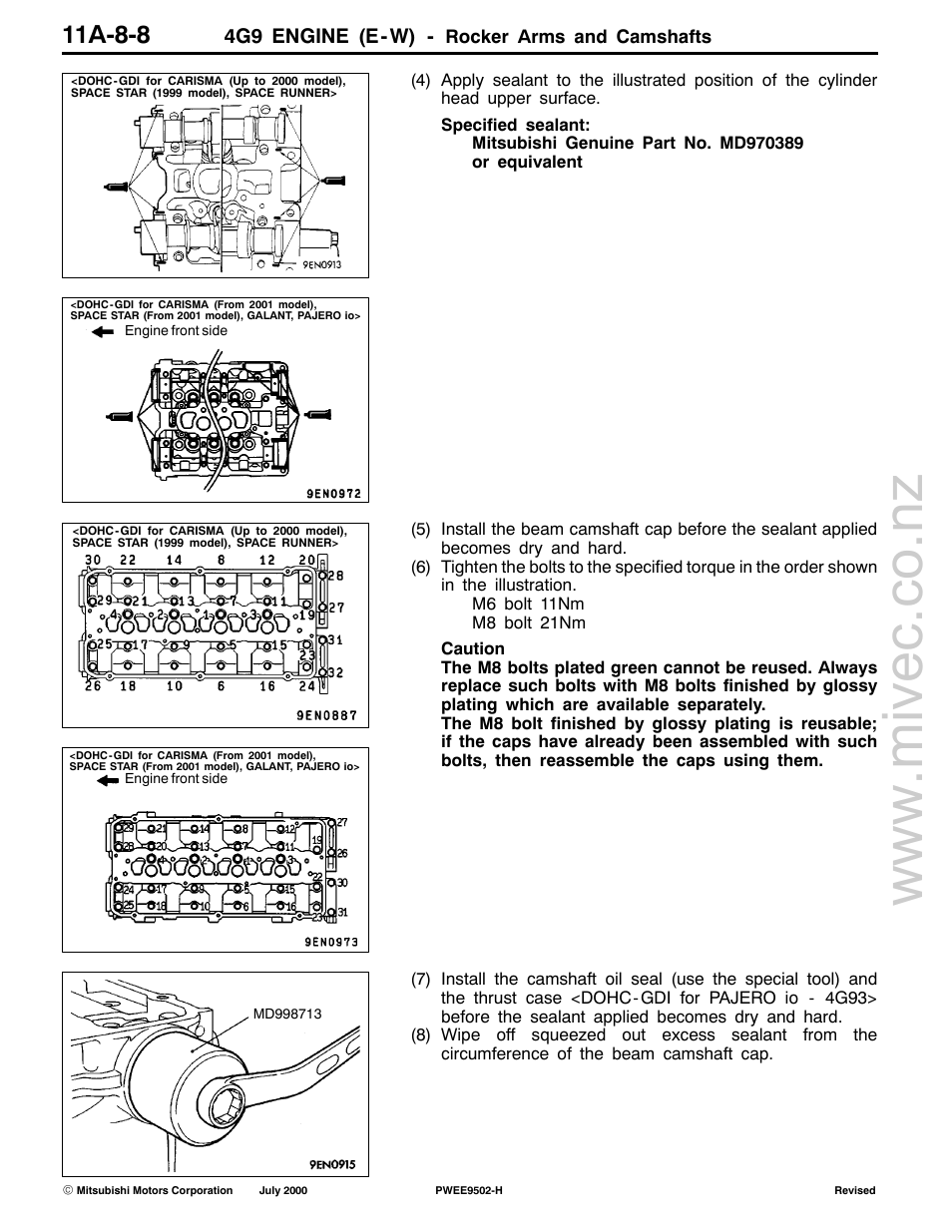 11a-8-8, 4g9 engine (e-w) | Mitsubishi Motors 4G9 User Manual | Page 109 / 171
