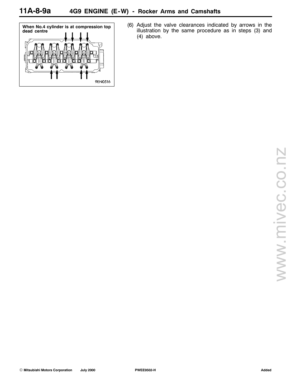 11a-8-9a, 4g9 engine (e-w) | Mitsubishi Motors 4G9 User Manual | Page 111 / 171
