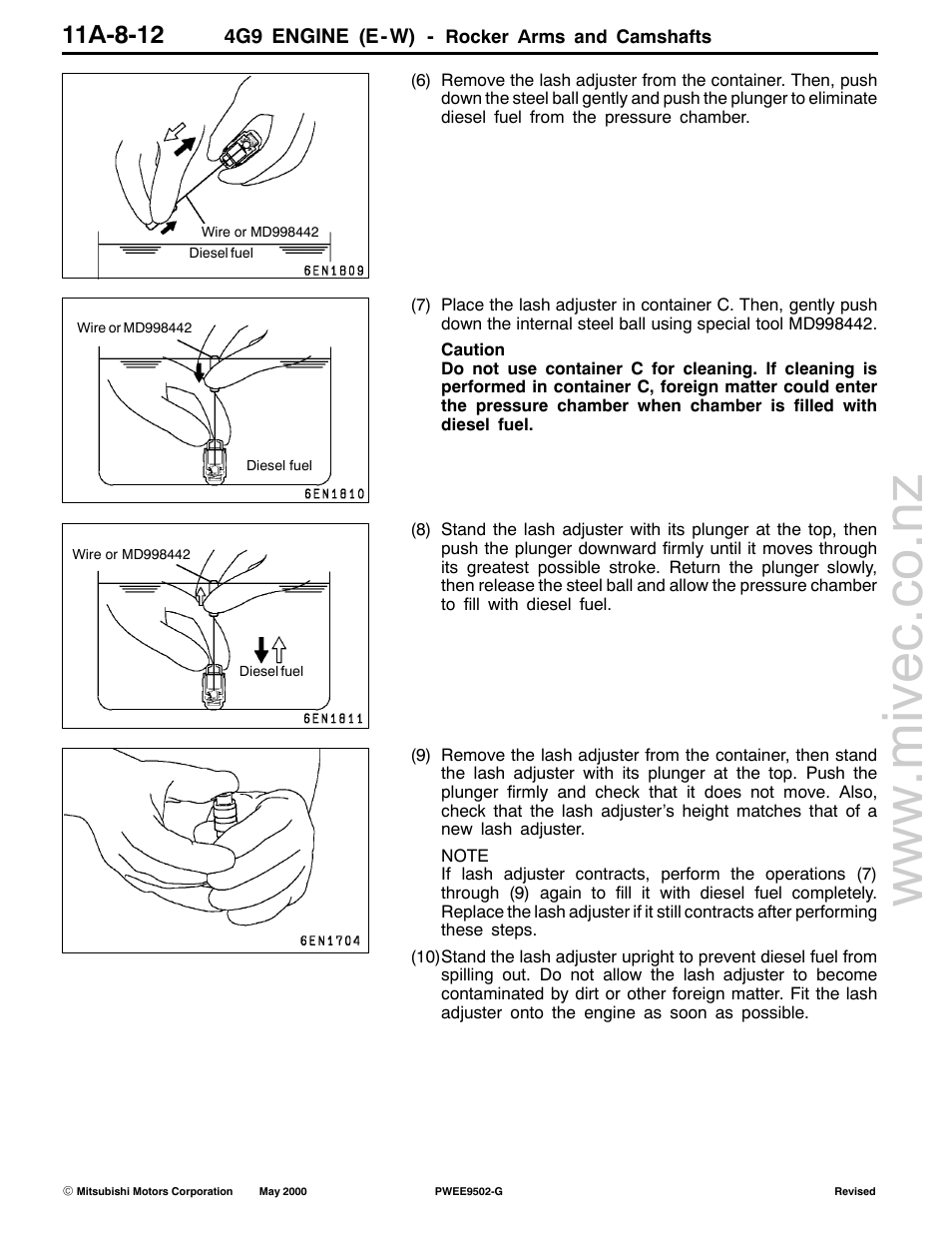 4g9 engine (e-w) | Mitsubishi Motors 4G9 User Manual | Page 115 / 171