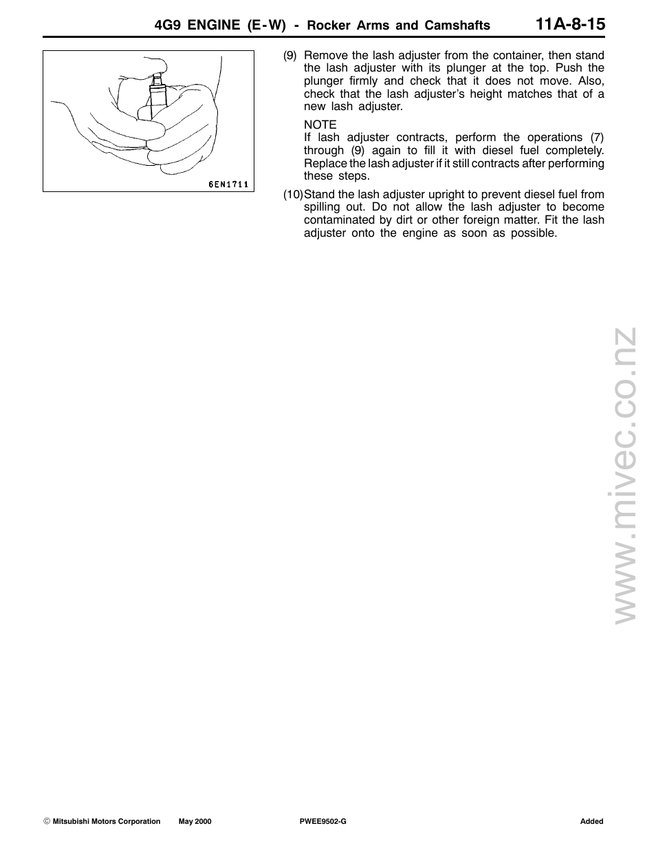Mitsubishi Motors 4G9 User Manual | Page 118 / 171