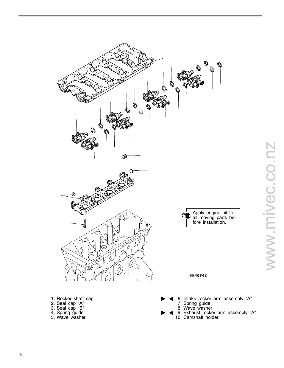 8b. rocker arms and rocker shaft caps (mivec), 11a-8b-1 | Mitsubishi Motors 4G9 User Manual | Page 124 / 171