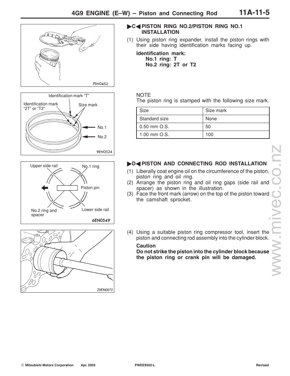 4g9 engine (e–w) | Mitsubishi Motors 4G9 User Manual | Page 153 / 171