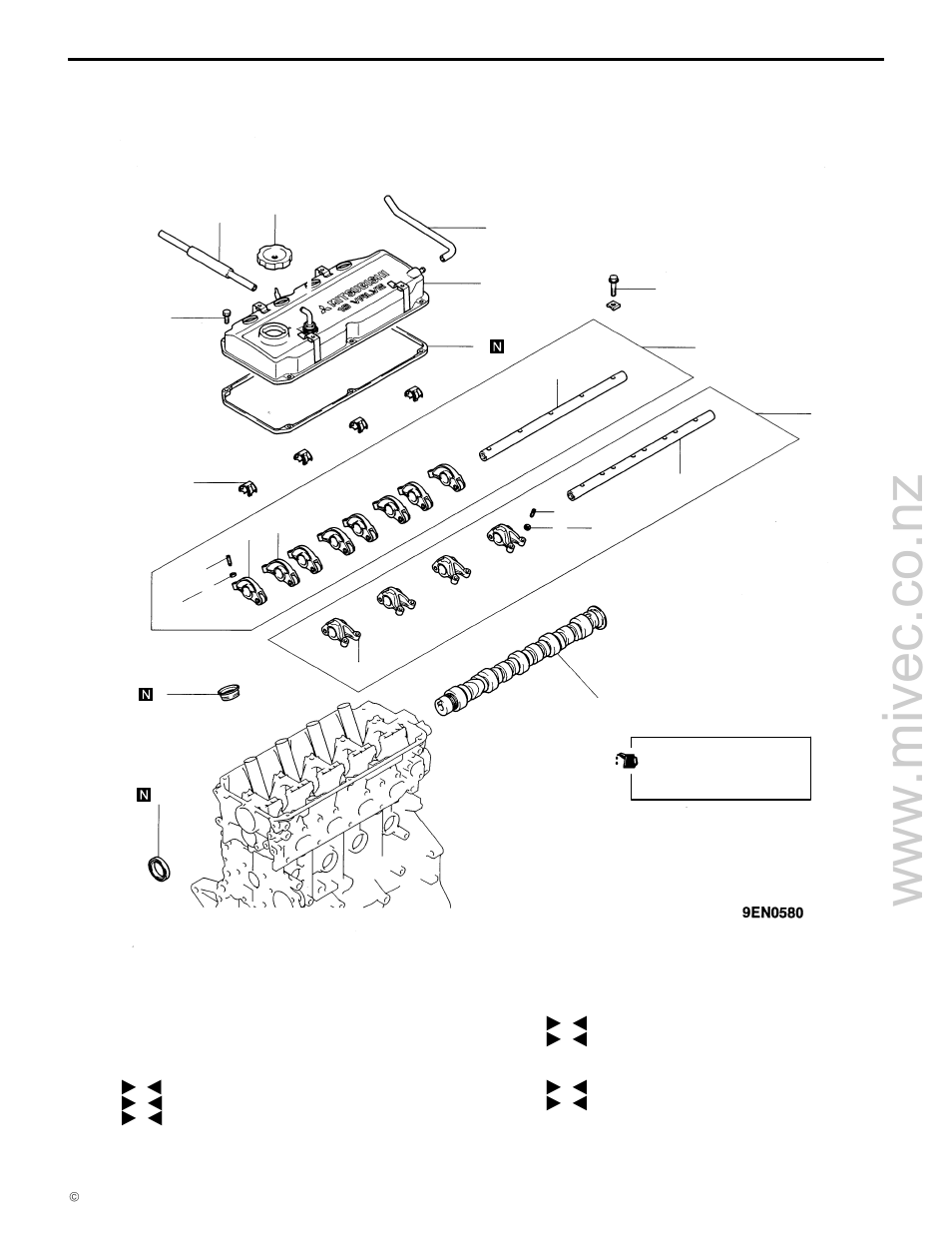 Rocker arms and camshafts, 11a-8-1, 4g9 engine (e–w) | Mitsubishi Motors 4G9 User Manual | Page 96 / 171