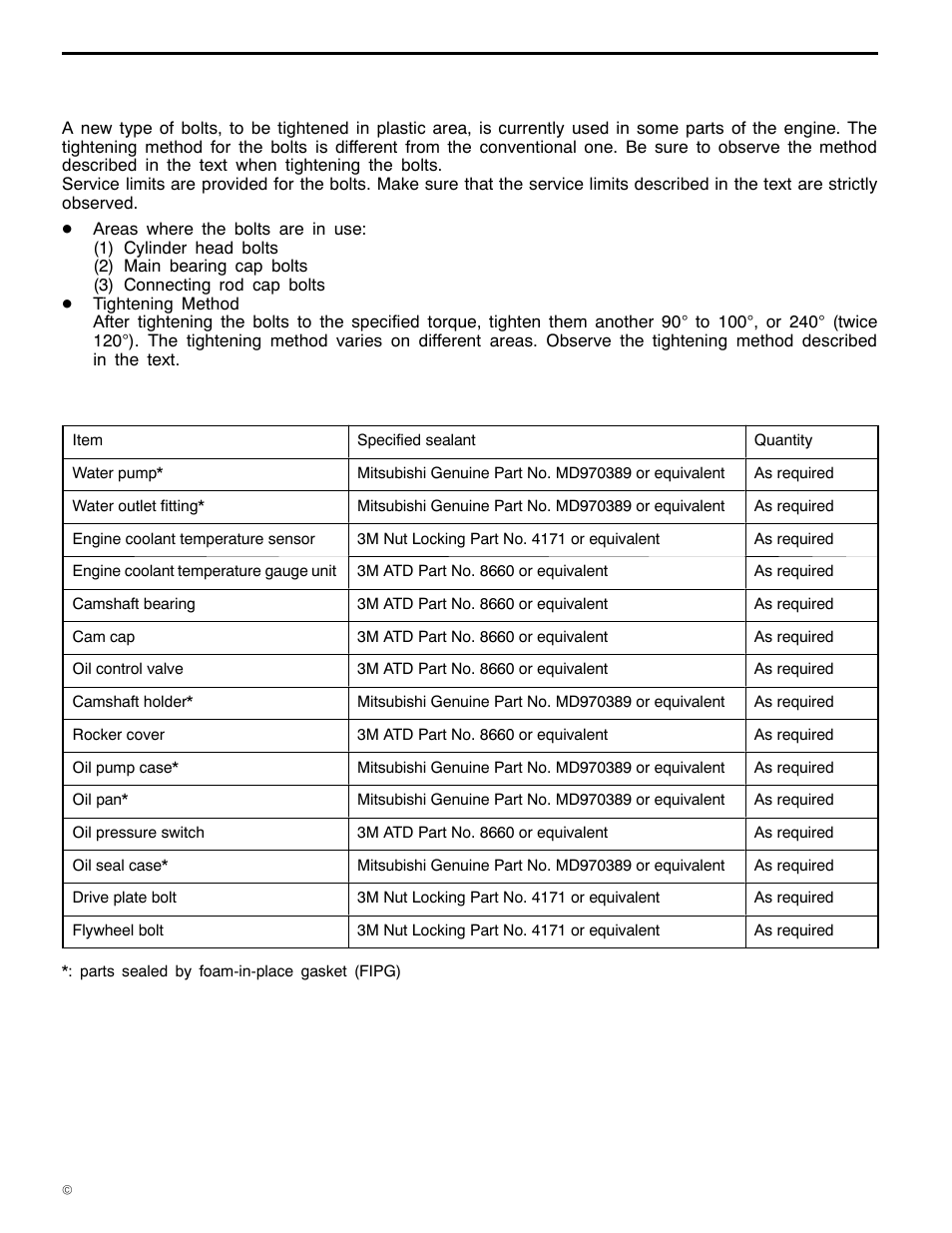 Sealants, 11a-1-7, 6a1 engine (e - w) | Mitsubishi Motors 6A1 User Manual | Page 10 / 83