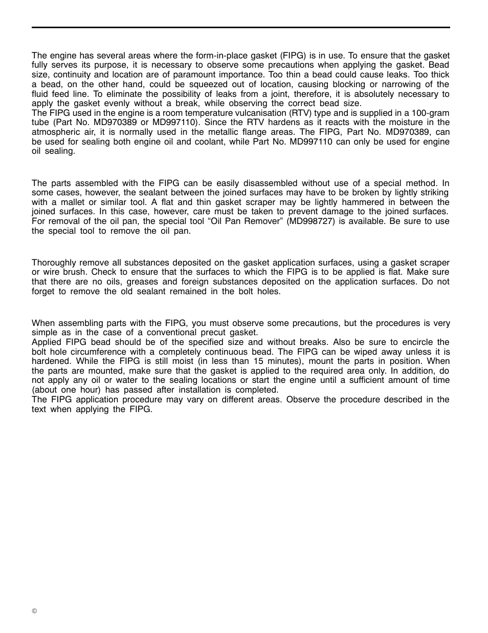 Form-in-place gasket (fipg), 11a-1-8 | Mitsubishi Motors 6A1 User Manual | Page 11 / 83