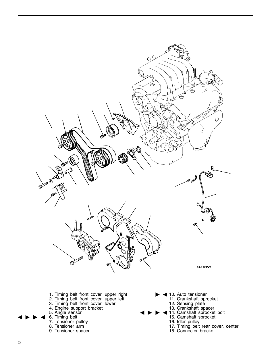 Timing belt, 6a1 engine (e - w), Removal and installation <sohc | Mitsubishi Motors 6A1 User Manual | Page 19 / 83