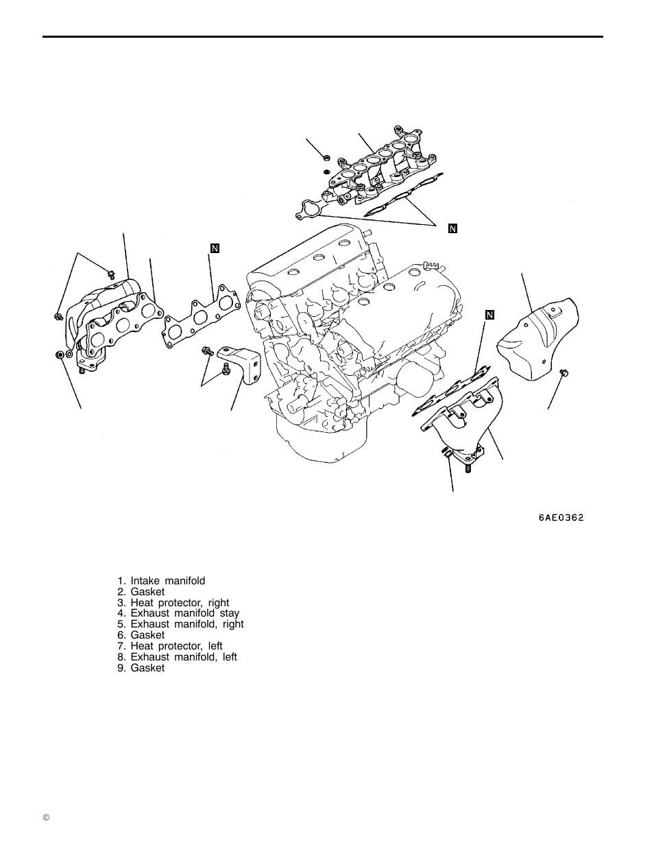 Intake manifold and exhaust manifold, 6a1 engine (e - w), Removal and installation <sohc | Mitsubishi Motors 6A1 User Manual | Page 36 / 83