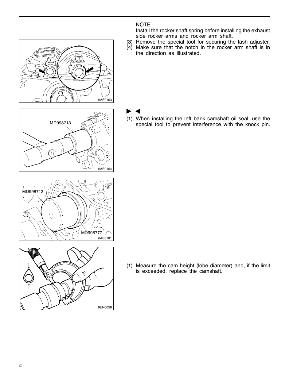 11a-9-3, 6a1 engine (e - w), Inspection | Mitsubishi Motors 6A1 User Manual | Page 40 / 83