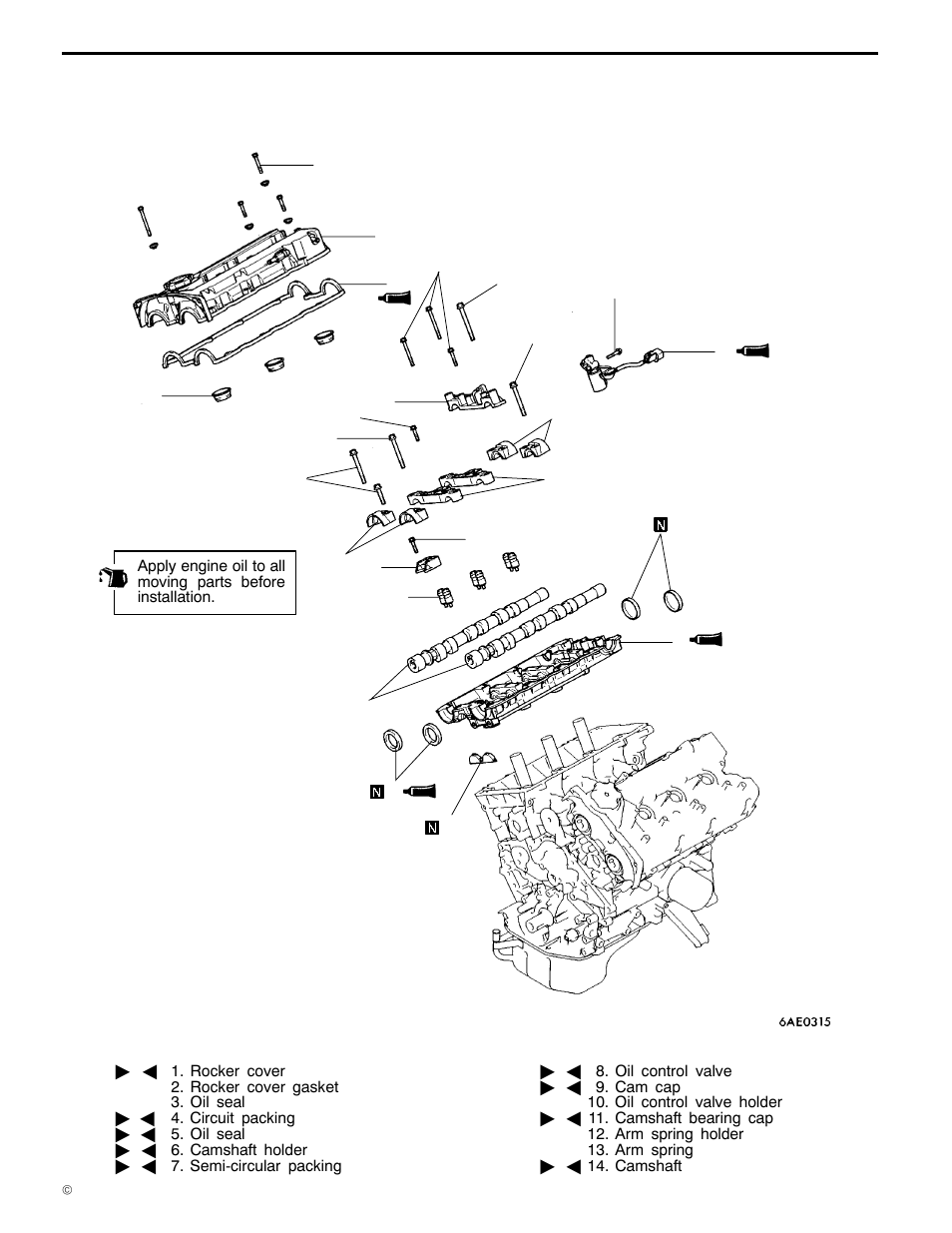 Rocker cover and camshaft <mivec, 6a1 engine (e - w), Removal and installation | Mitsubishi Motors 6A1 User Manual | Page 42 / 83