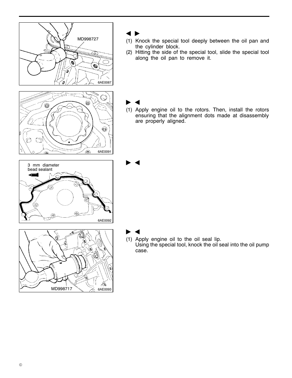 6a1 engine (e - w), Removal service point, Installation service points | Mitsubishi Motors 6A1 User Manual | Page 62 / 83