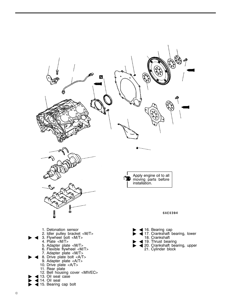 6a1 engine (e - w), Removal and installation | Mitsubishi Motors 6A1 User Manual | Page 73 / 83