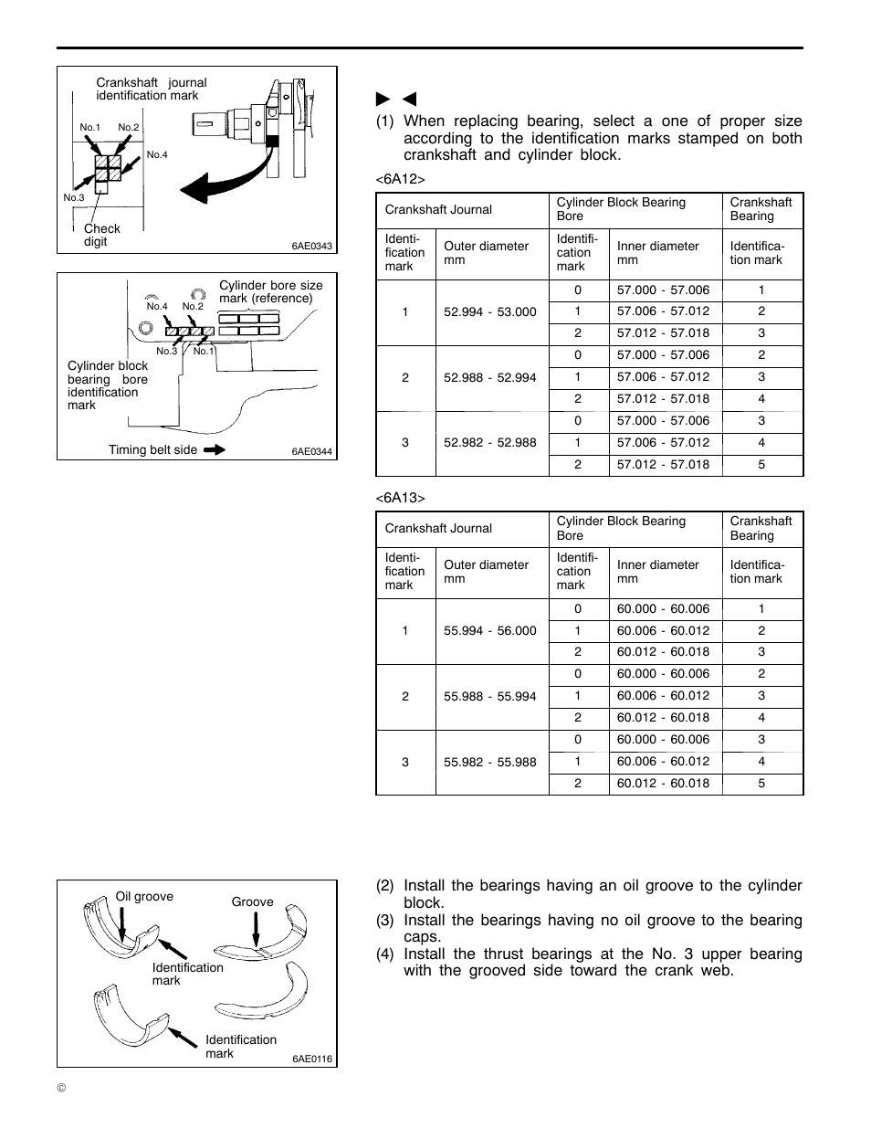 6a1 engine (e - w), Installation service points | Mitsubishi Motors 6A1 User Manual | Page 74 / 83