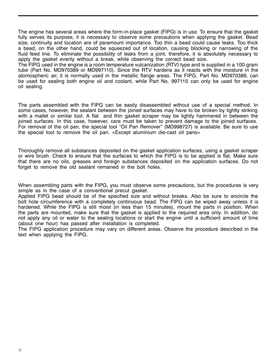 Form-in-place gasket, 11a-1-7 | Mitsubishi Motors 4G1 User Manual | Page 19 / 99