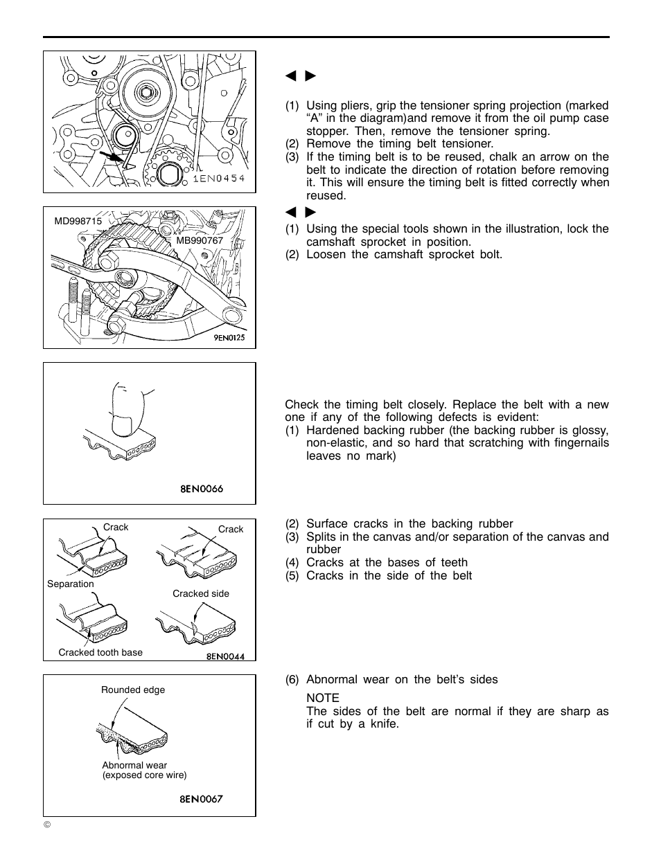 11a-4-3, 4g1 engine (e - w), Removal service points | Inspection | Mitsubishi Motors 4G1 User Manual | Page 31 / 99