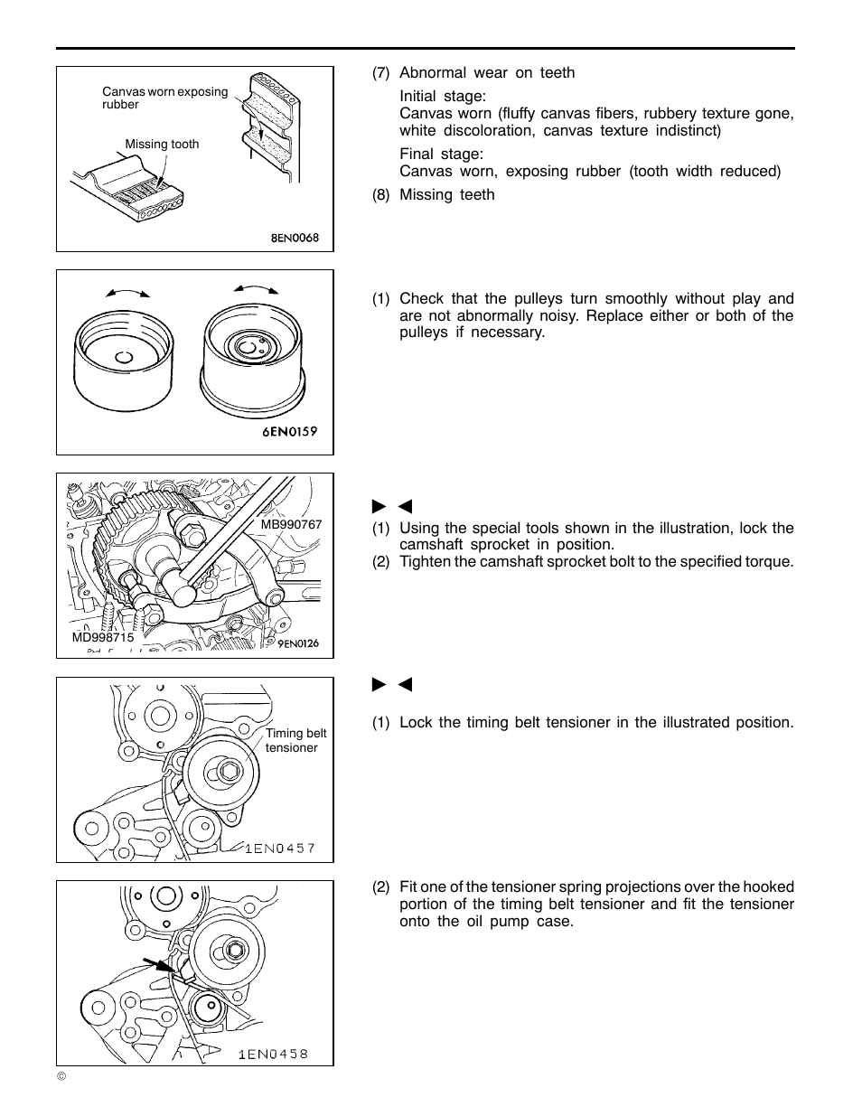 11a-4-4, 4g1 engine (e - w), Installation service points | Mitsubishi Motors 4G1 User Manual | Page 32 / 99