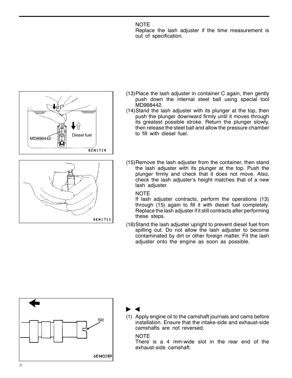 11a-8-6, 4g1 engine (e - w), Installation service points | Mitsubishi Motors 4G1 User Manual | Page 63 / 99