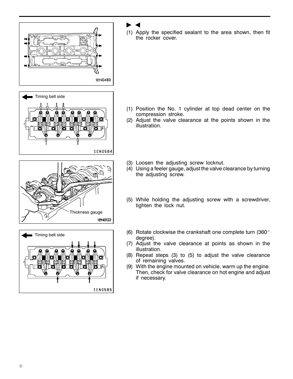 11a-8-9, 4g1 engine (e - w), Valve clearance adjustment <sohc 12-valve | Mitsubishi Motors 4G1 User Manual | Page 66 / 99