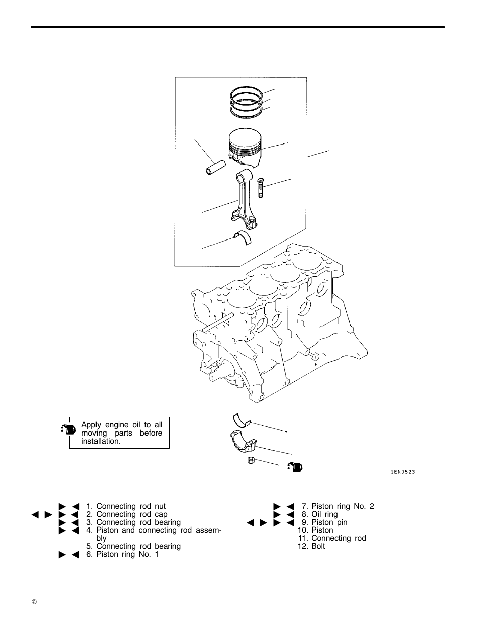 Piston and connecting rod, 11a-11-1, Pistons and connecting rods | 4g1 engine (e - w), Removal and installation | Mitsubishi Motors 4G1 User Manual | Page 84 / 99