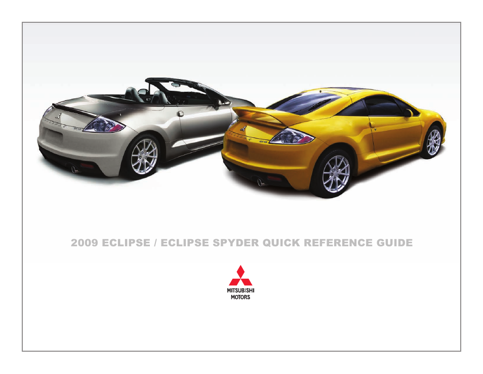 Mitsubishi Motors ECLIPSE SPYDER 2009 ECLIPSE User Manual | 8 pages