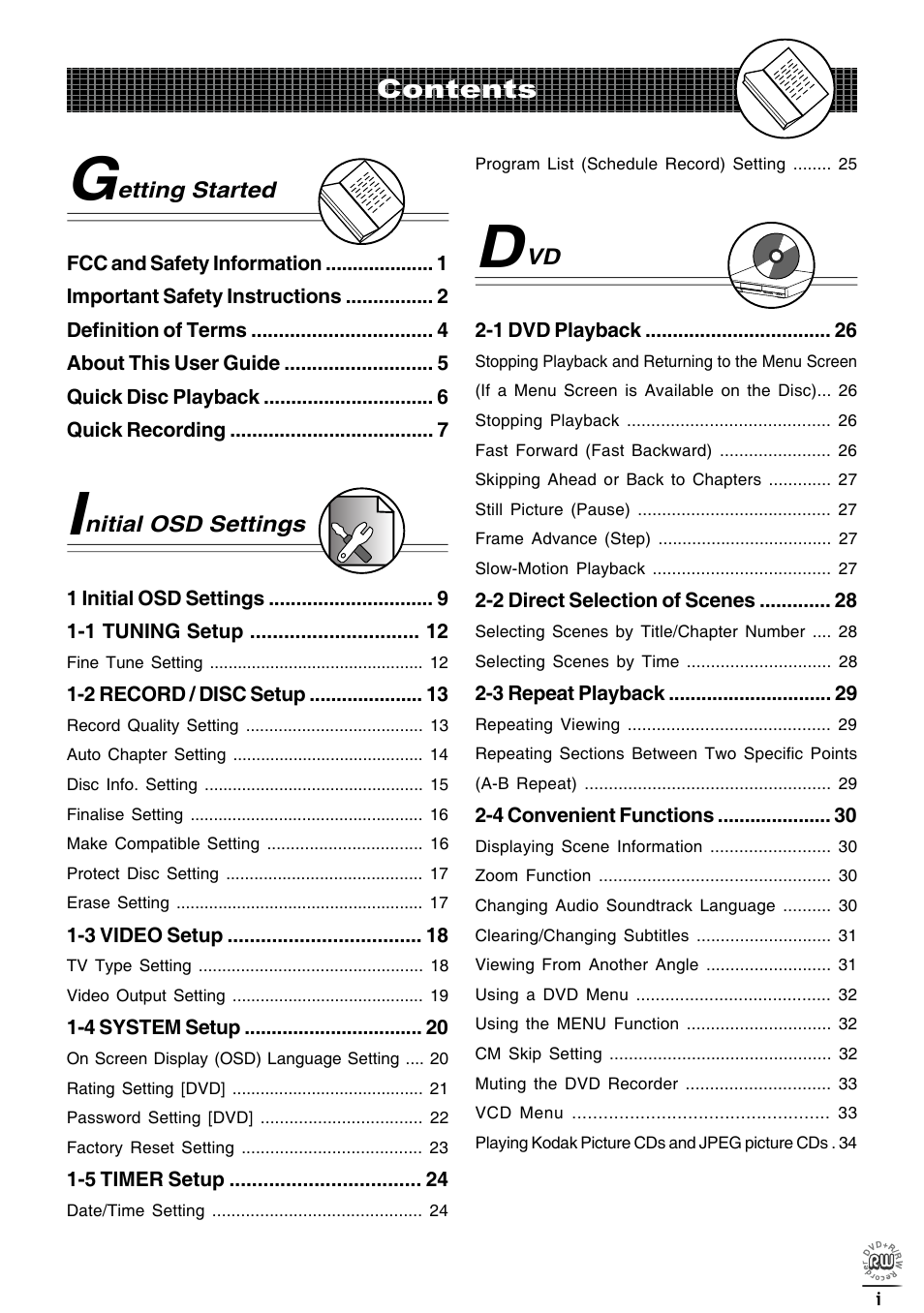Matsui America DVDR100 User Manual | Page 3 / 60