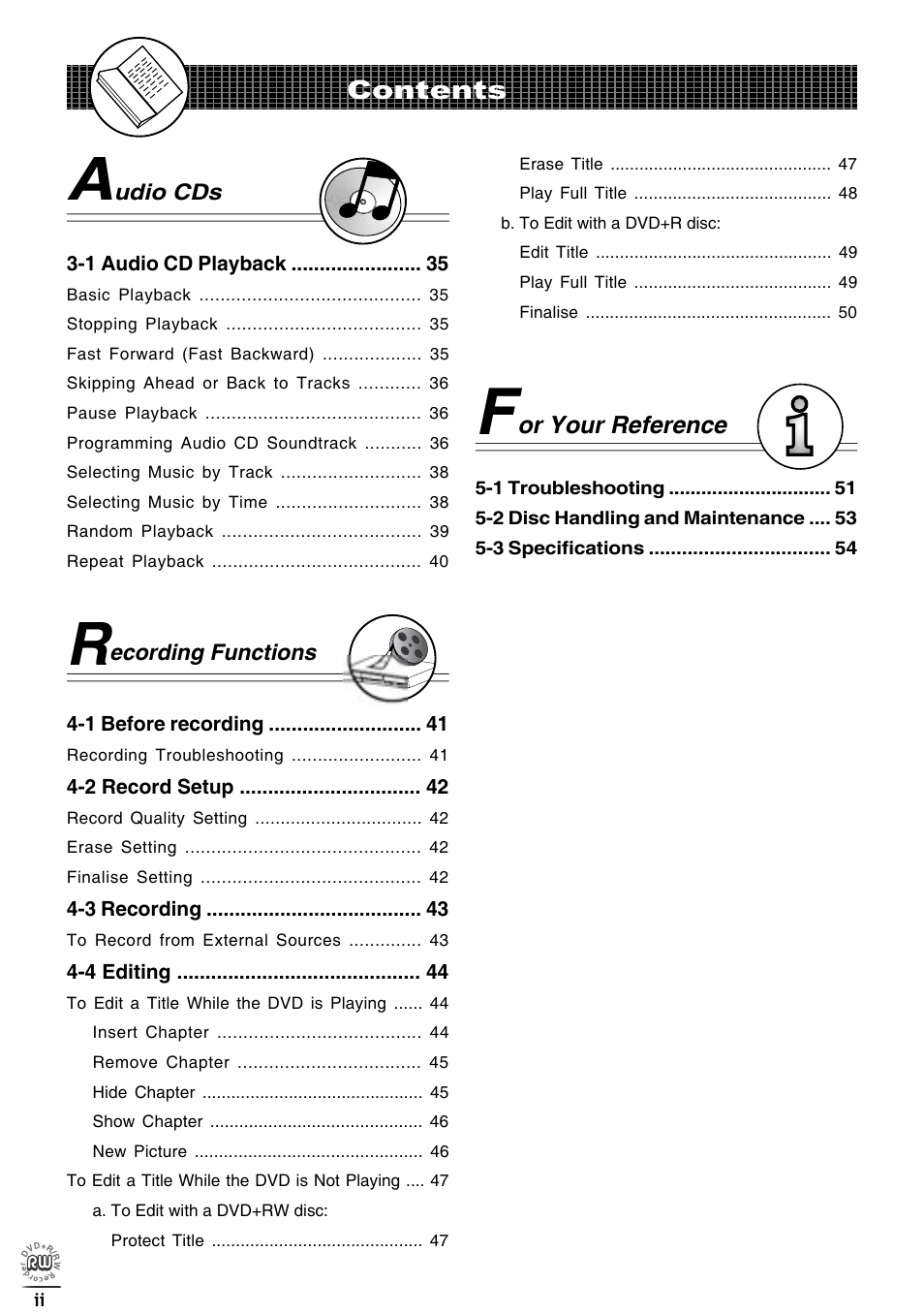 Matsui America DVDR100 User Manual | Page 4 / 60