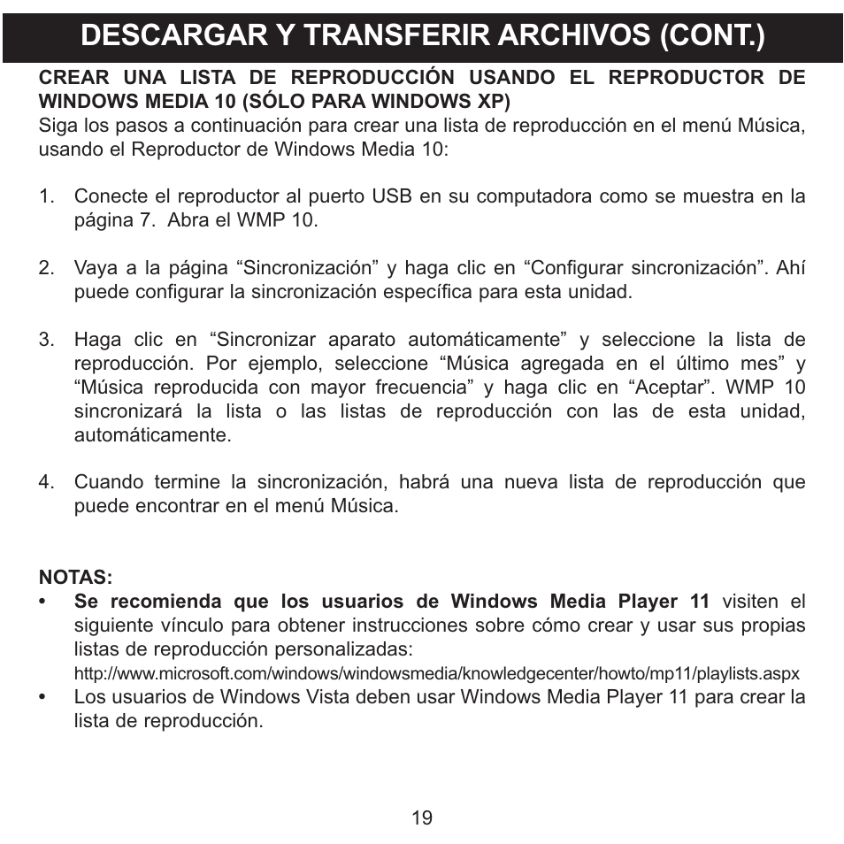 Descargar y transferir archivos (cont.) | Memorex MMP8590-WHT User Manual | Page 81 / 124
