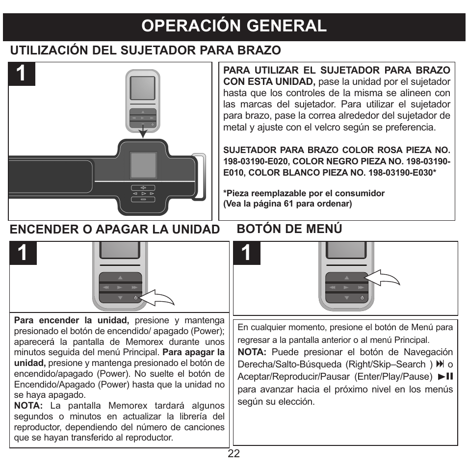 Operación general | Memorex MMP8590-WHT User Manual | Page 84 / 124