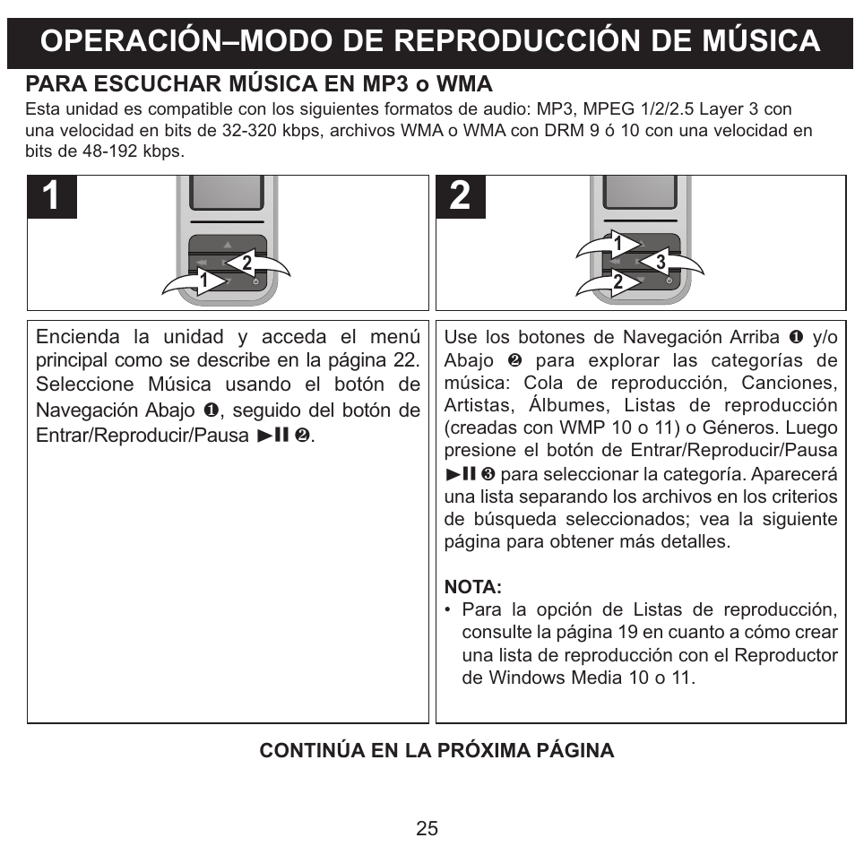 Operación–modo de reproducción de música | Memorex MMP8590-WHT User Manual | Page 87 / 124