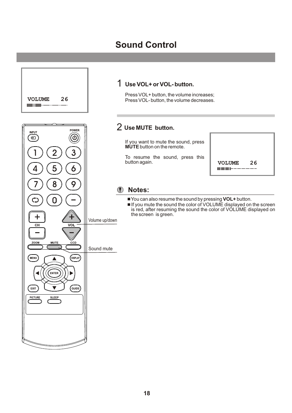 页面 20, Sound control | Memorex mt2026D User Manual | Page 20 / 71