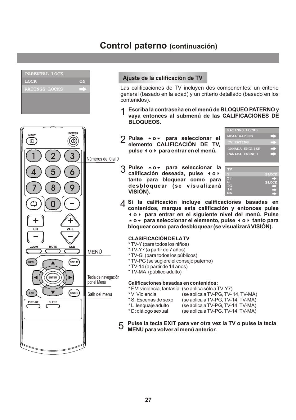 页面 28, Control paterno, Continuación) | Memorex mt2026D User Manual | Page 63 / 71