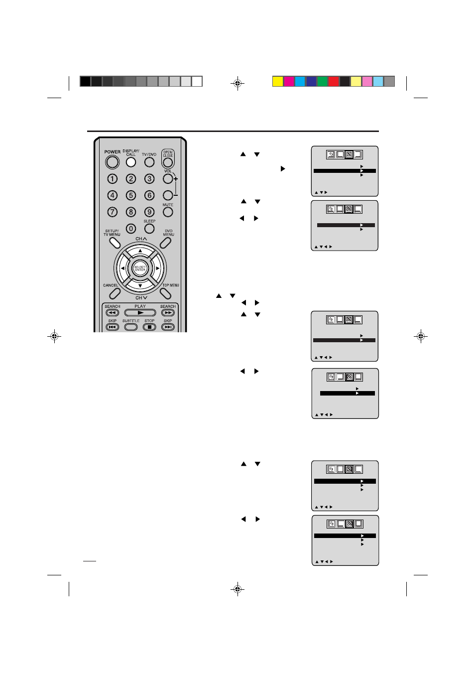 Seleccion chip-v, Continuacion), Para ajustar el v-chip | Memorex MVD2113 User Manual | Page 72 / 104