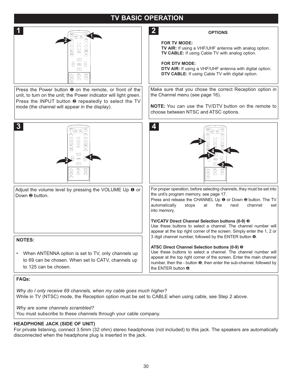 Tv basic operation | Memorex MT2025D User Manual | Page 31 / 76