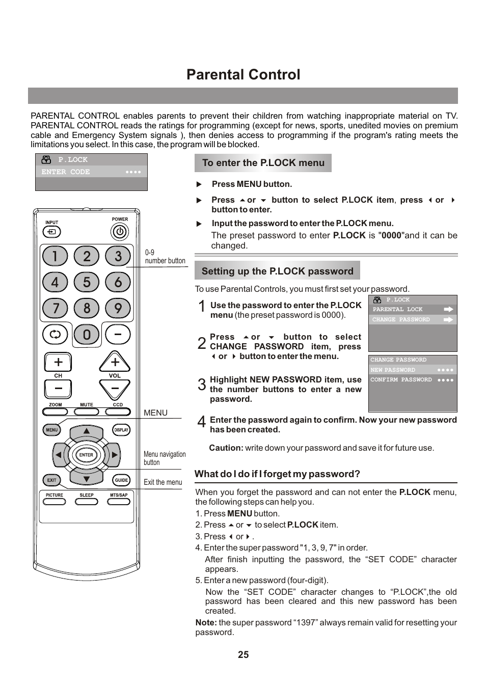 Parental control | Memorex Flat Screen Tv User Manual | Page 27 / 71