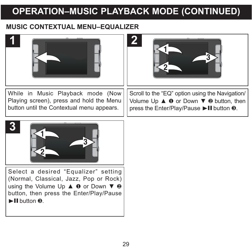 Operation–music playback mode (continued) | Memorex MMP9008 User Manual | Page 30 / 142