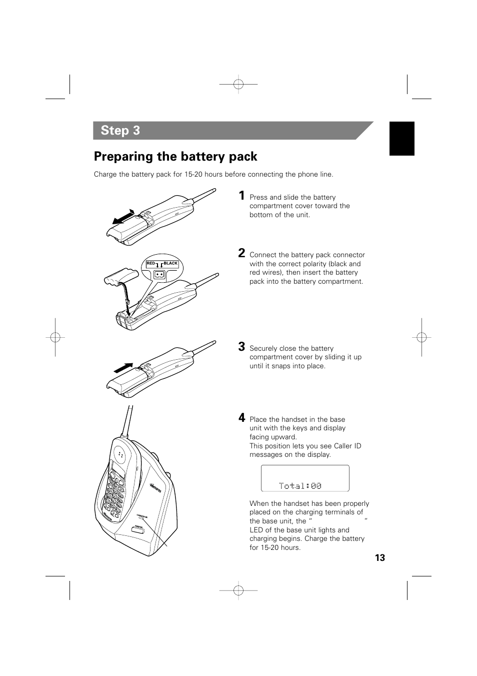 Step 3 preparing the battery pack | Memorex MPH6935 User Manual | Page 13 / 40