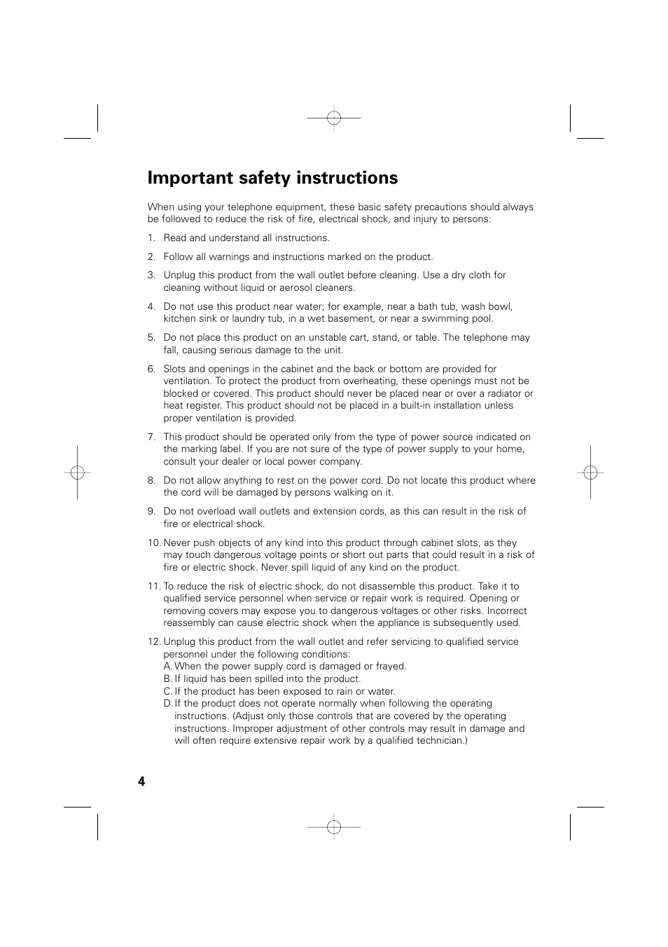 Important safety instructions | Memorex MPH6935 User Manual | Page 4 / 40