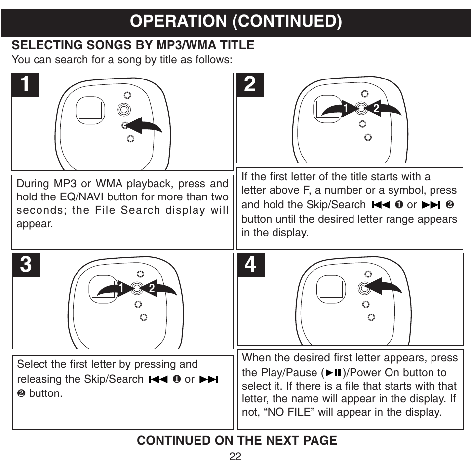 Operation (continued) | Memorex MPD8600 User Manual | Page 23 / 33