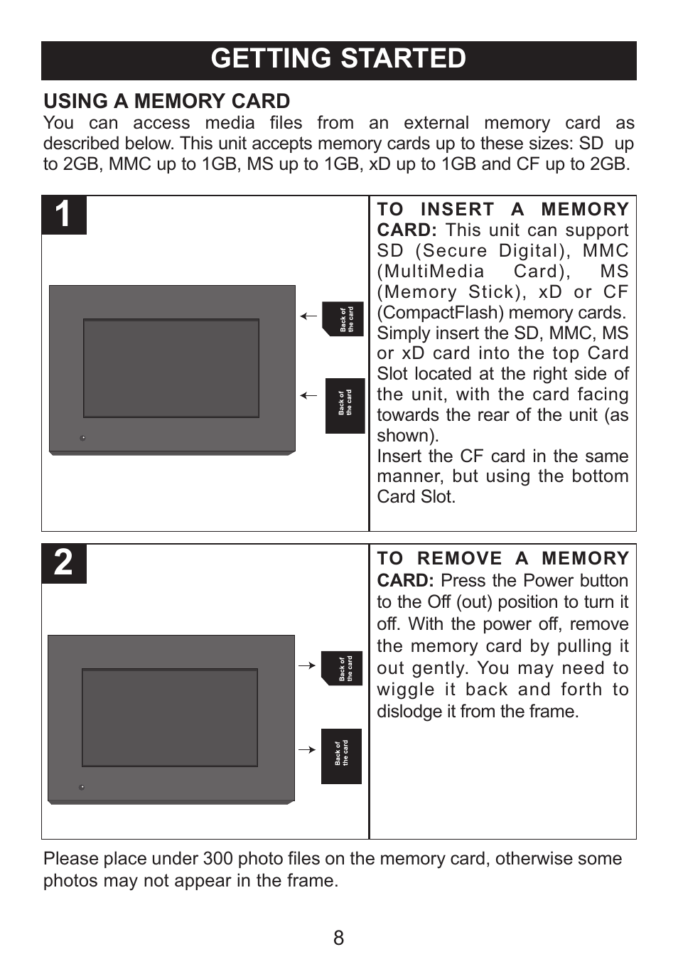 Getting started | Memorex portable user User Manual | Page 8 / 21
