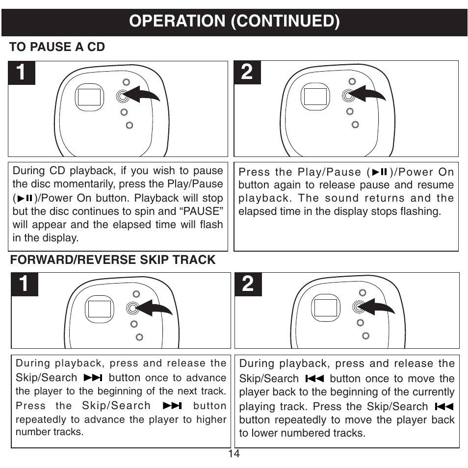 Operation (continued) | Memorex MPD8601 User Manual | Page 15 / 33