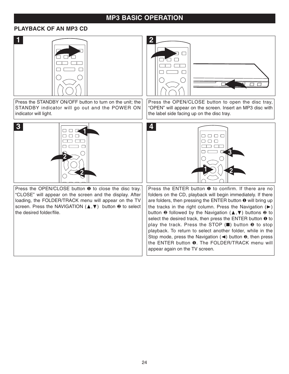 Mp3 basic operation | Memorex MVD2022 User Manual | Page 25 / 35