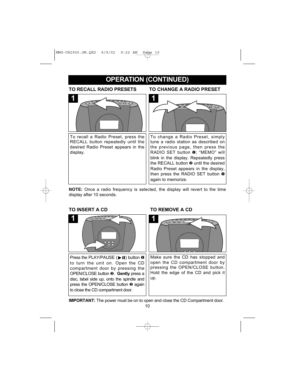 Memorex MMG-CR2900 User Manual | Page 11 / 22
